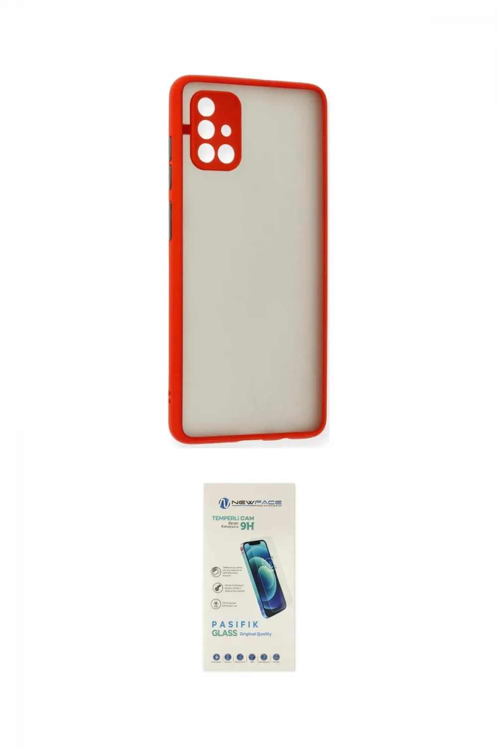 ieg™ Galaxy A71 Kılıf Ahenk Çizgi Serisi - Şeffaf Pasifik Cam Ekran Koruyucu