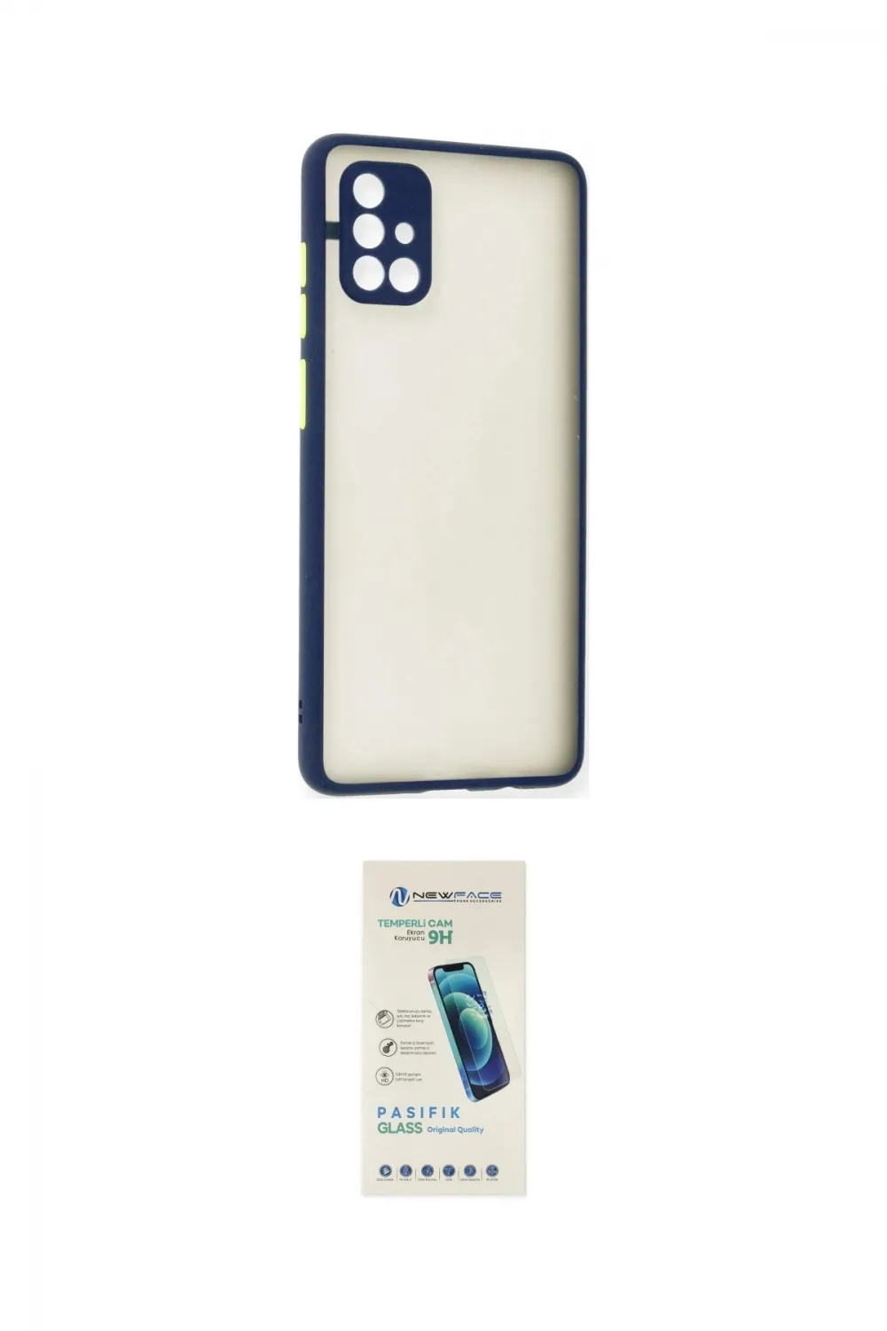 ieg™ Galaxy A71 Kılıf Ahenk Çizgi Serisi - Şeffaf Pasifik Cam Ekran Koruyucu
