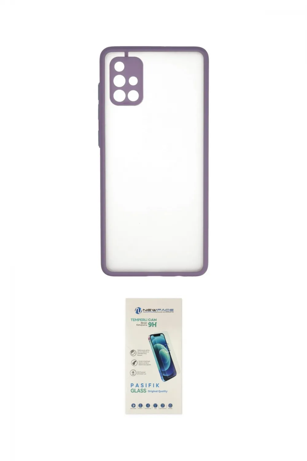 ieg™ Galaxy A71 Kılıf Ahenk Çizgi Serisi - Şeffaf Pasifik Cam Ekran Koruyucu