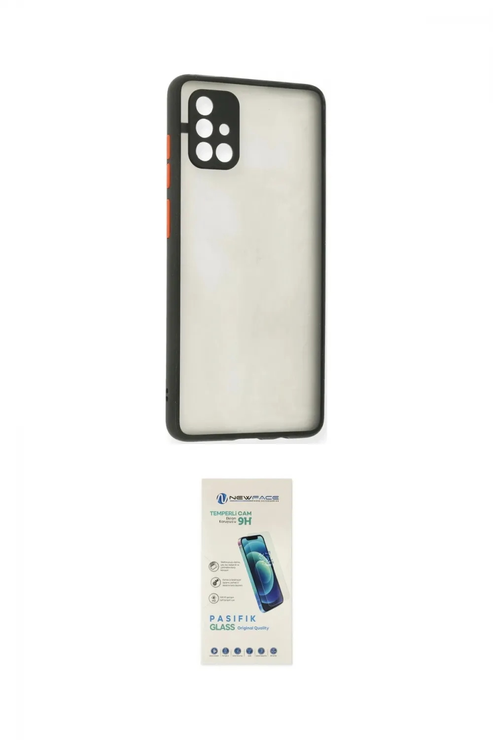 ieg™ Galaxy A71 Kılıf Ahenk Çizgi Serisi - Şeffaf Pasifik Cam Ekran Koruyucu