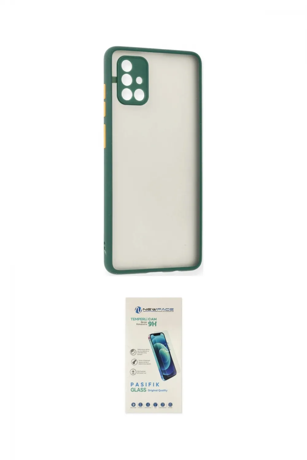ieg™ Galaxy A71 Kılıf Ahenk Çizgi Serisi - Şeffaf Pasifik Cam Ekran Koruyucu