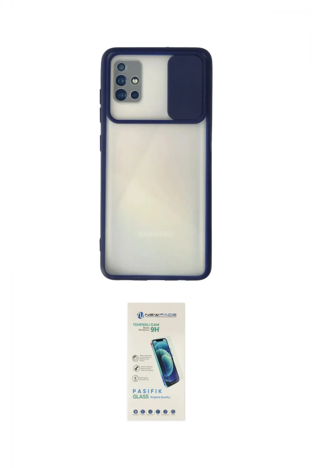 ieg™ Galaxy A71 Kılıf Vadi Çizgi - Şeffaf Pasifik Cam Ekran Koruyucu