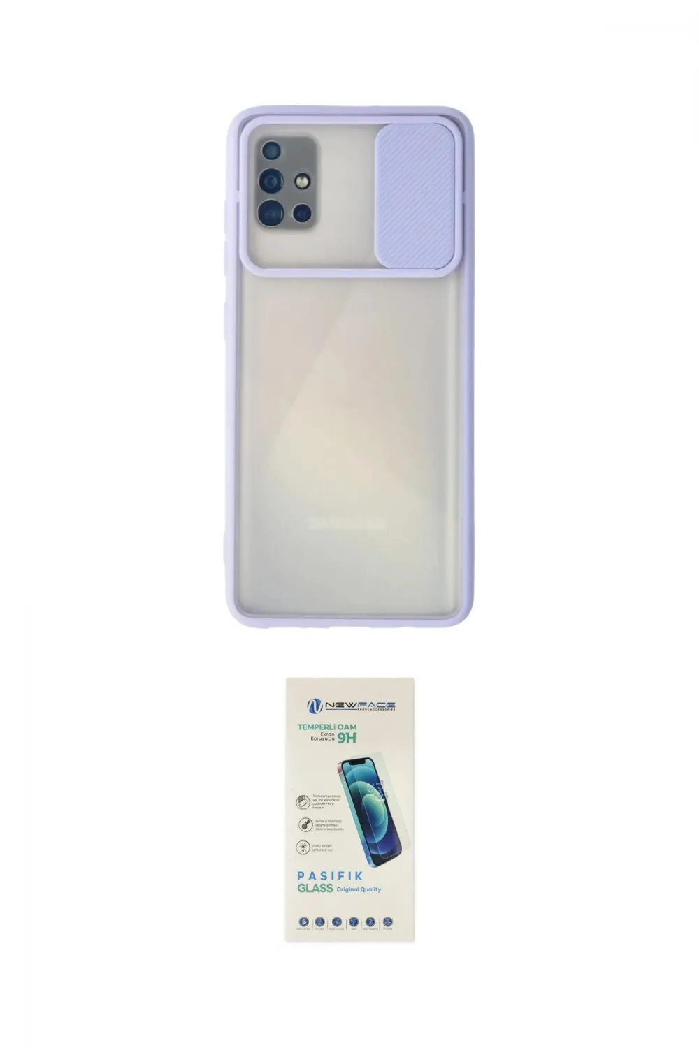 ieg™ Galaxy A71 Kılıf Vadi Çizgi - Şeffaf Pasifik Cam Ekran Koruyucu