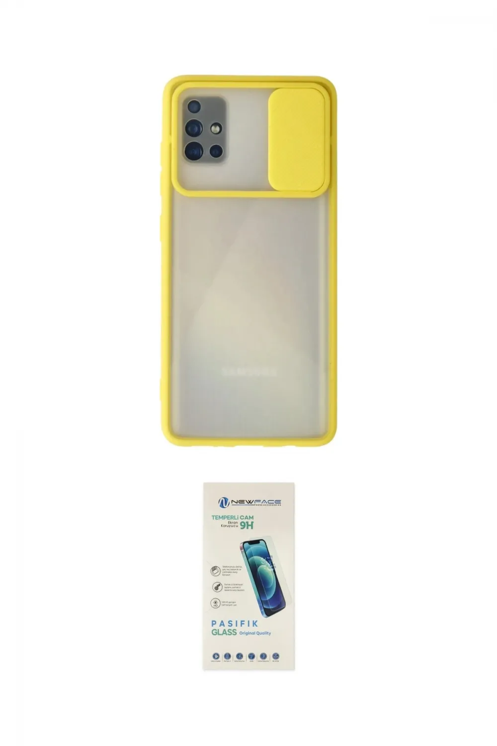 ieg™ Galaxy A71 Kılıf Vadi Çizgi - Şeffaf Pasifik Cam Ekran Koruyucu
