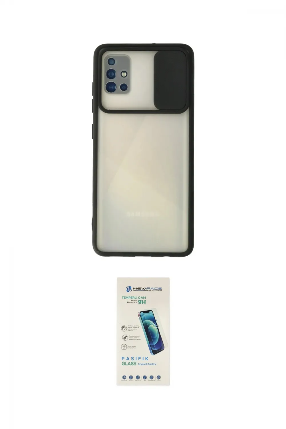 ieg™ Galaxy A71 Kılıf Vadi Çizgi - Şeffaf Pasifik Cam Ekran Koruyucu