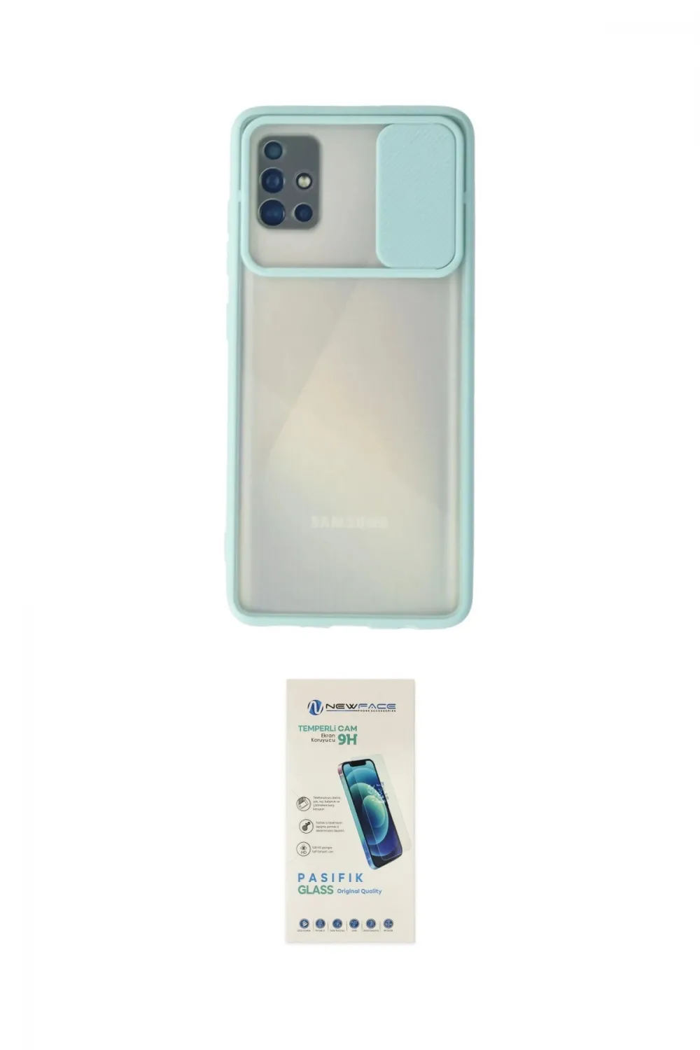 ieg™ Galaxy A71 Kılıf Vadi Çizgi - Şeffaf Pasifik Cam Ekran Koruyucu