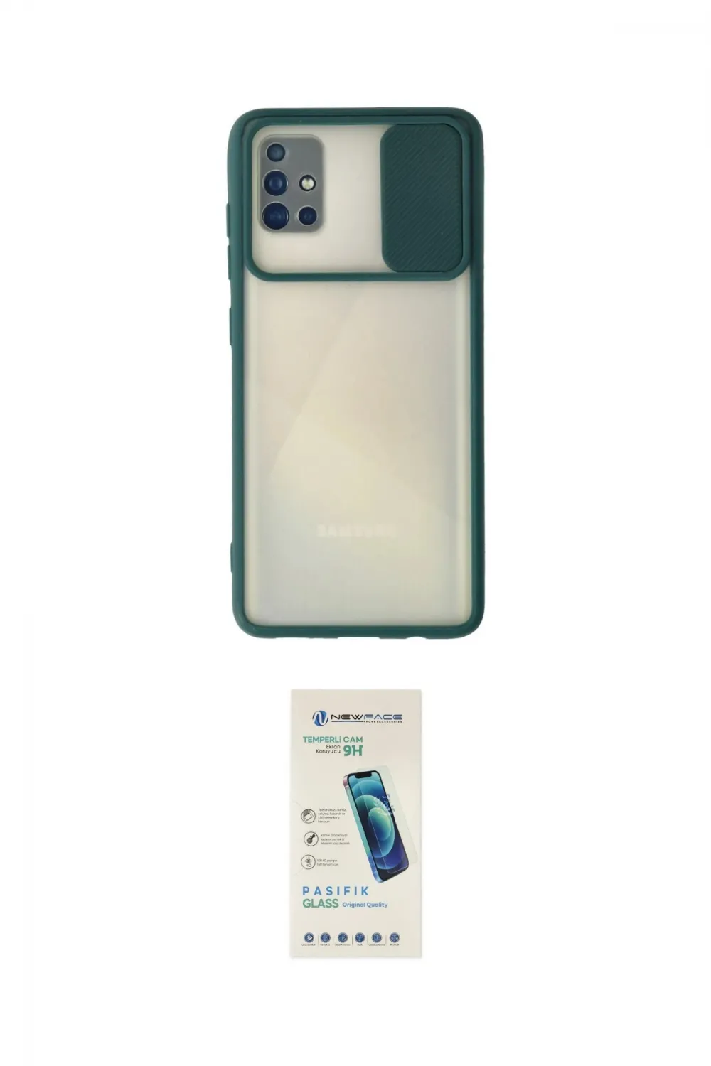 ieg™ Galaxy A71 Kılıf Vadi Çizgi - Şeffaf Pasifik Cam Ekran Koruyucu
