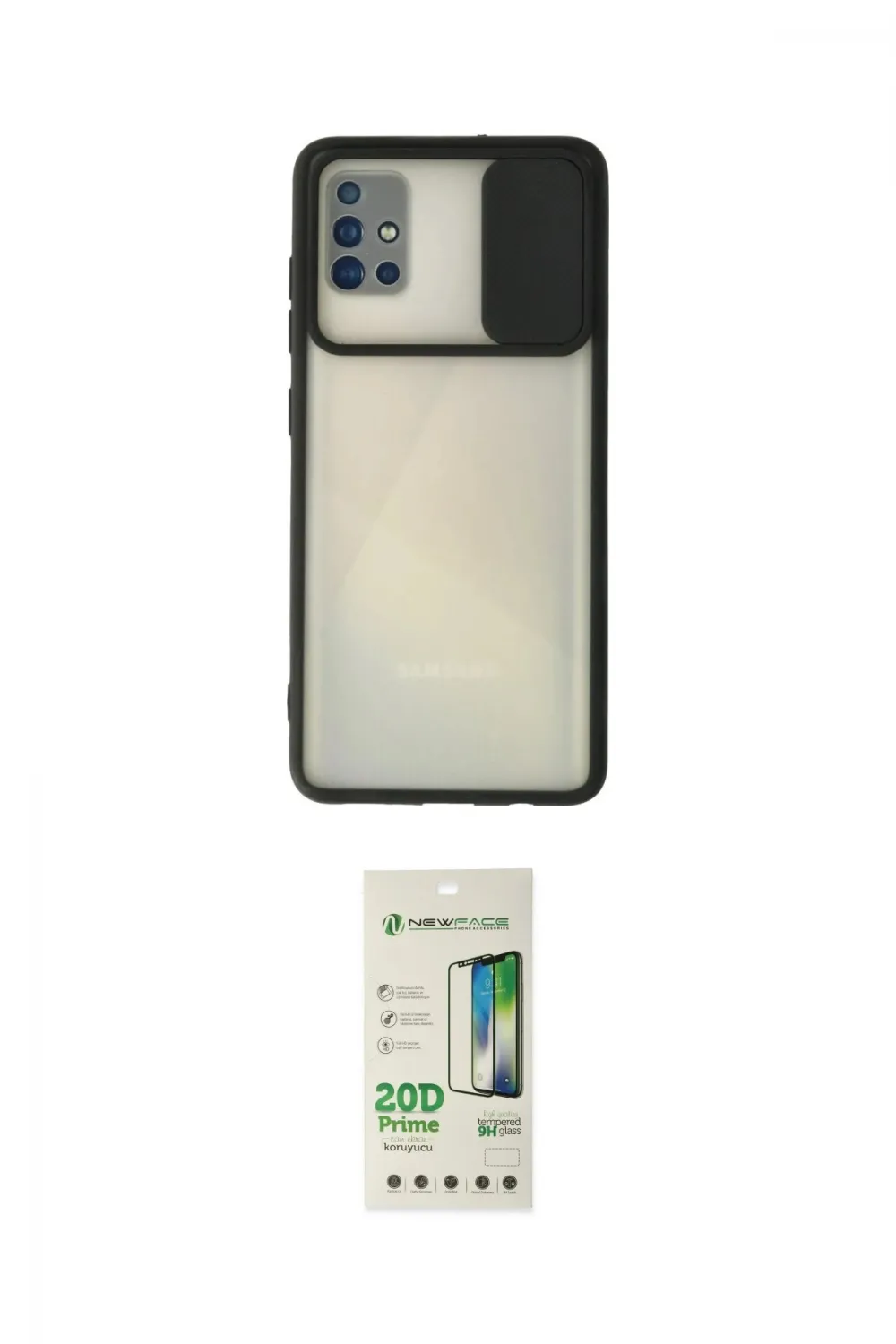 ieg™ Galaxy A71 Kılıf Vadi Çizgi - Siyah 20D Premium Cam Ekran Koruyucu