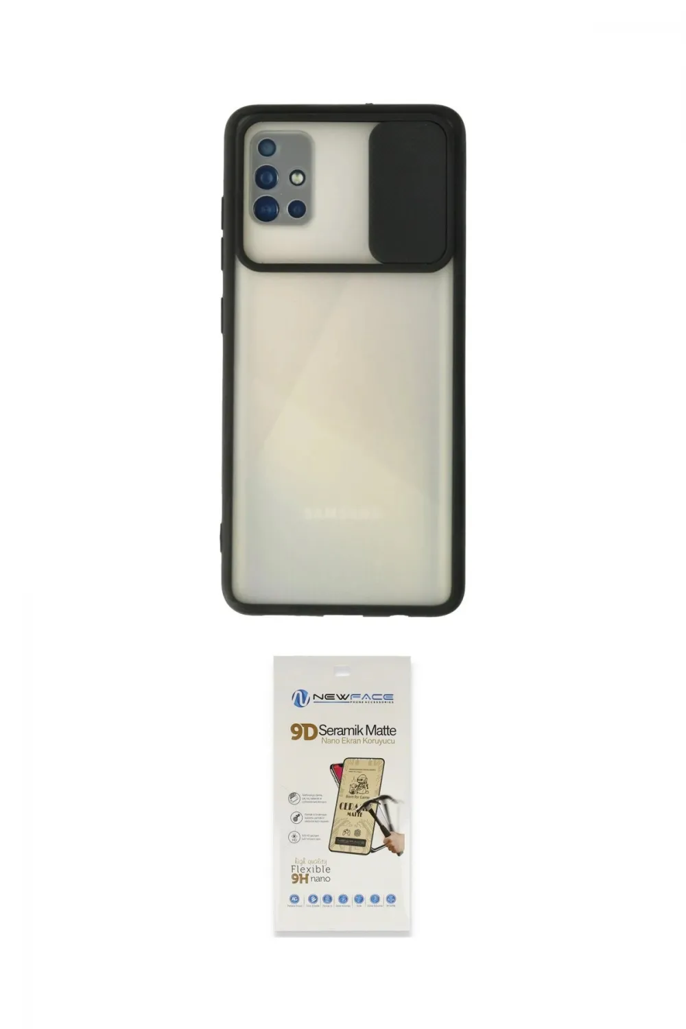 ieg™ Galaxy A71 Kılıf Vadi Çizgi - Siyah Mat Seramik Nano Ekran Koruyucu
