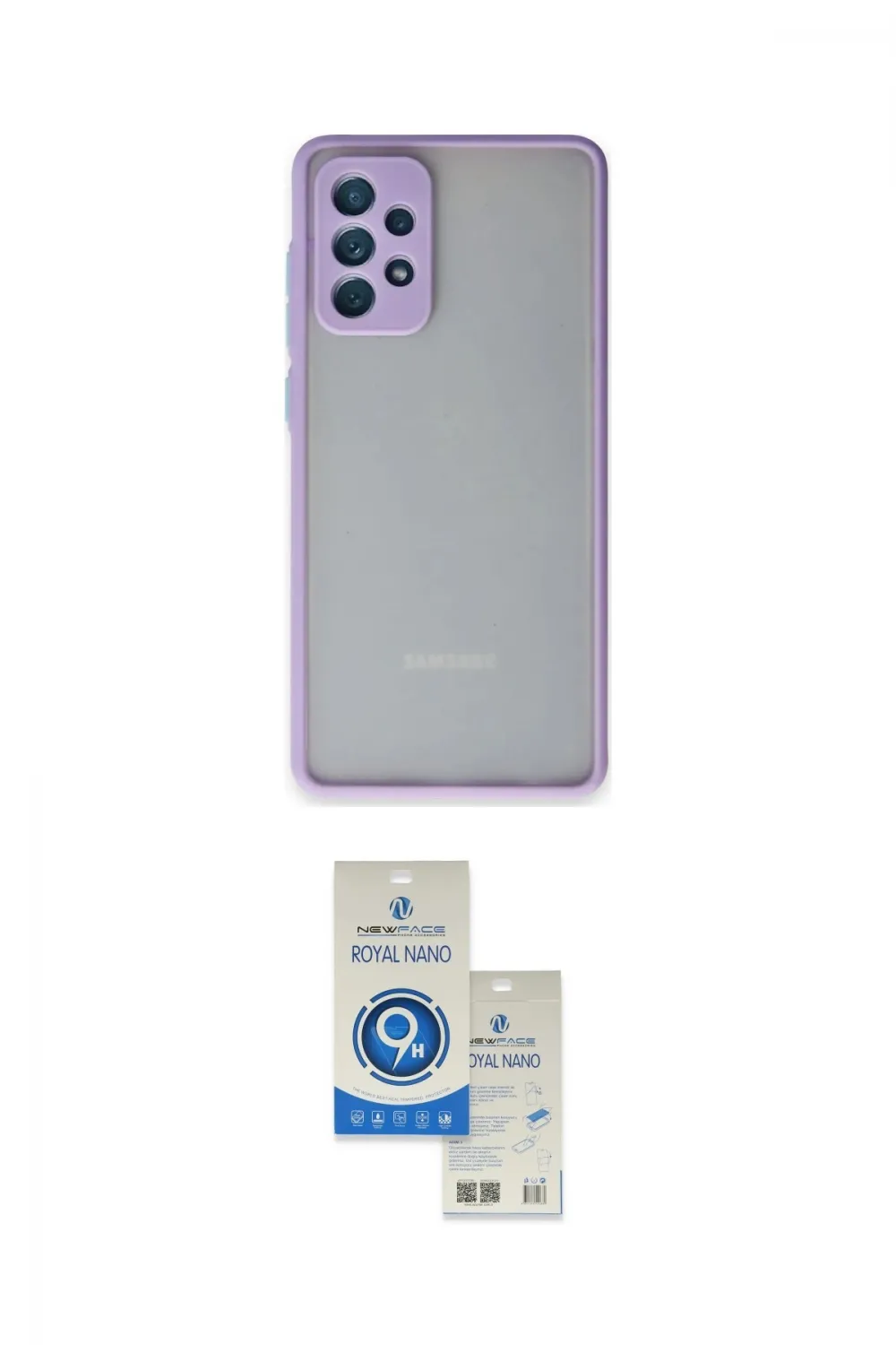 ieg™ Galaxy A72 Kılıf Ahenk Çizgi Serisi - Şeffaf Royal Nano Ekran Koruyucu