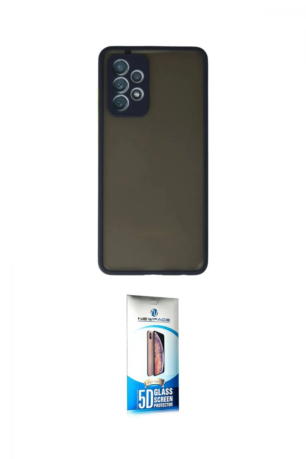 ieg™ Galaxy A72 Kılıf Ahenk Çizgi Serisi - Siyah 5D Eko Cam Ekran Koruyucu
