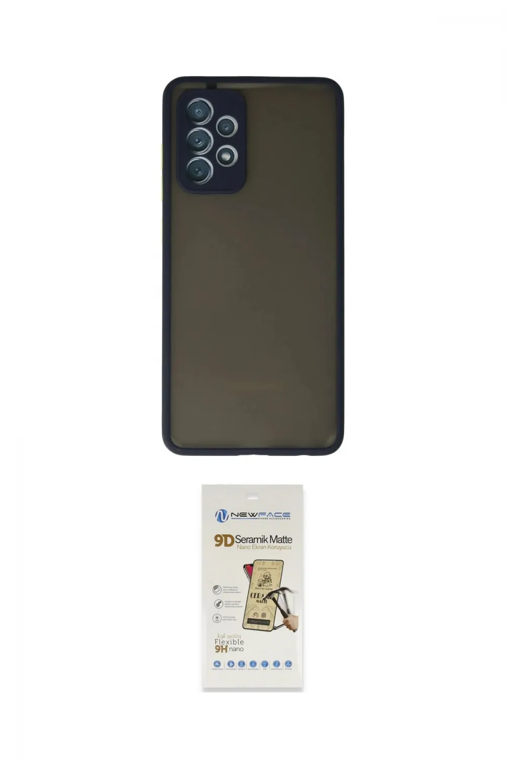 ieg™ Galaxy A72 Kılıf Ahenk Çizgi Serisi - Siyah Mat Seramik Nano Ekran Koruyucu