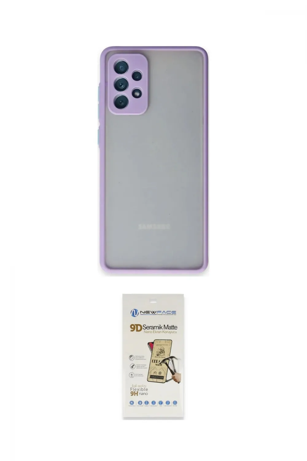ieg™ Galaxy A72 Kılıf Ahenk Çizgi Serisi - Siyah Mat Seramik Nano Ekran Koruyucu