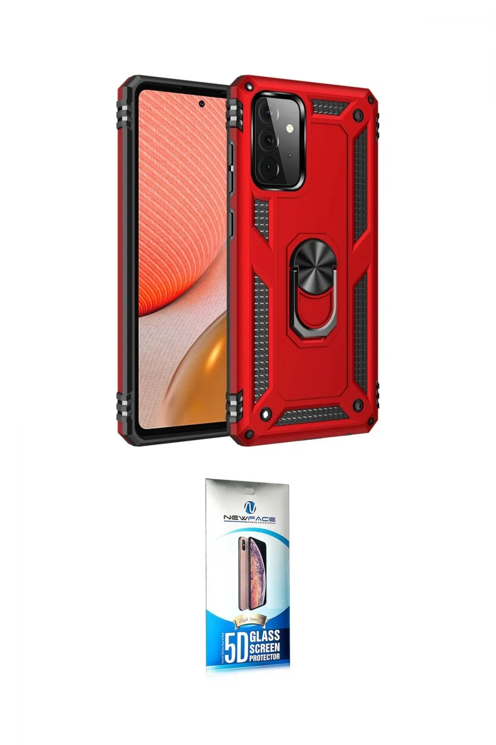ieg™ Galaxy A72 Kılıf Ahenk Klasik Koleksiyonu - Siyah 5D Eko Cam Ekran Koruyucu