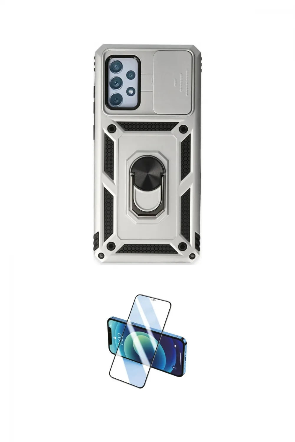 ieg™ Galaxy A72 Kılıf Ahenk Klasik - Siyah 3D Antistatik Cam Ekran Koruyucu