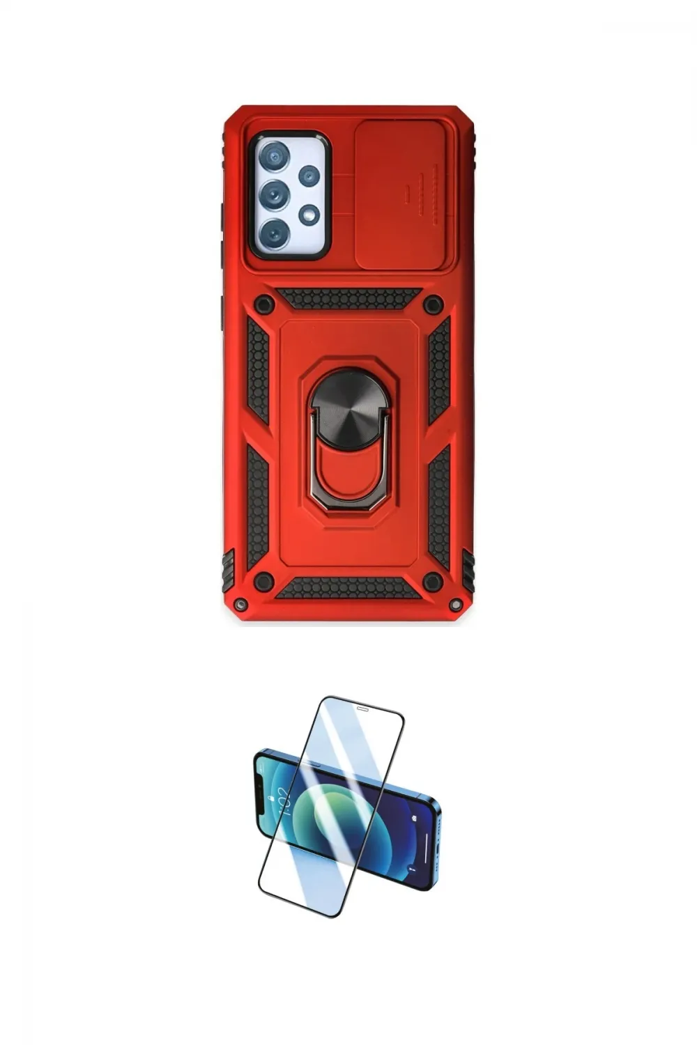 ieg™ Galaxy A72 Kılıf Ahenk Klasik - Siyah 3D Antistatik Cam Ekran Koruyucu