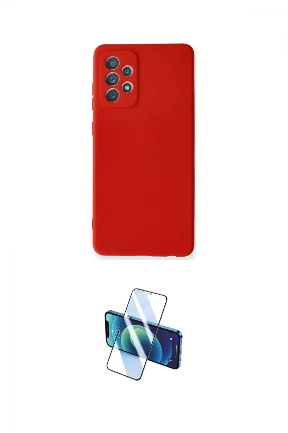 ieg™ Galaxy A72 Kılıf Ahenk Serisi - Siyah 3D Antistatik Cam Ekran Koruyucu