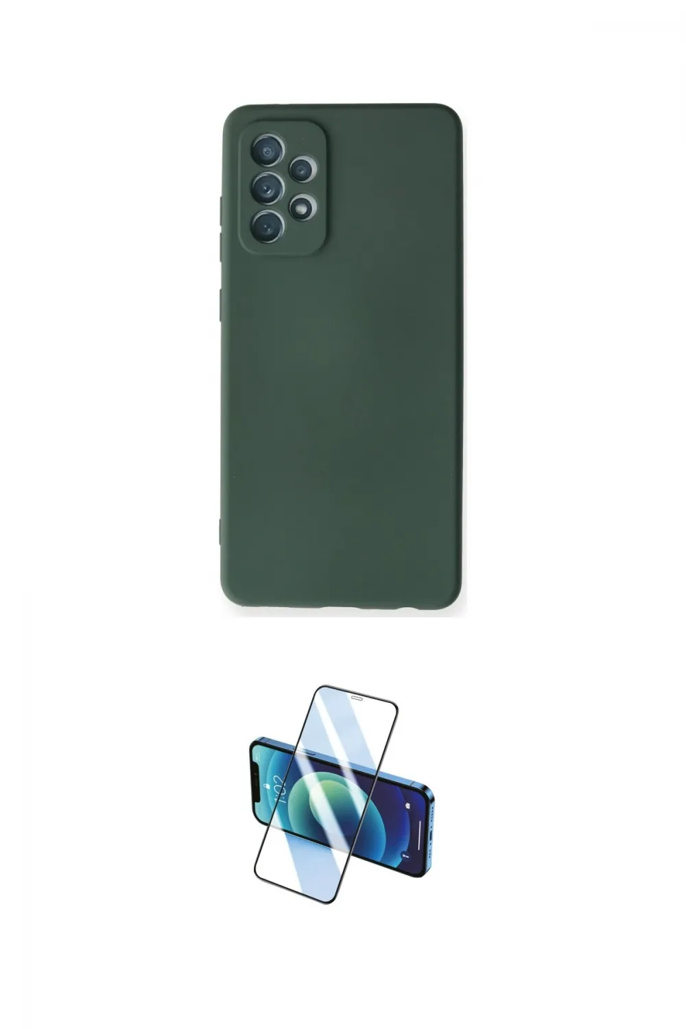 ieg™ Galaxy A72 Kılıf Ahenk Serisi - Siyah 3D Antistatik Cam Ekran Koruyucu