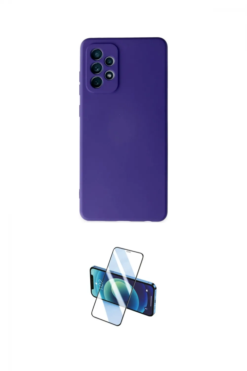 ieg™ Galaxy A72 Kılıf Ahenk Serisi - Siyah 3D Antistatik Cam Ekran Koruyucu