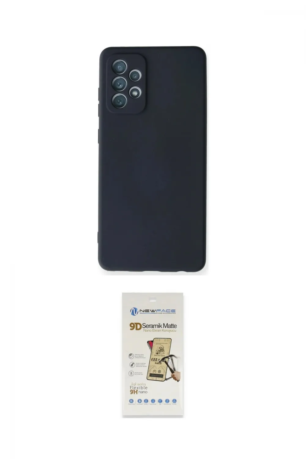 ieg™ Galaxy A72 Kılıf Ahenk Serisi - Siyah Mat Seramik Nano Ekran Koruyucu