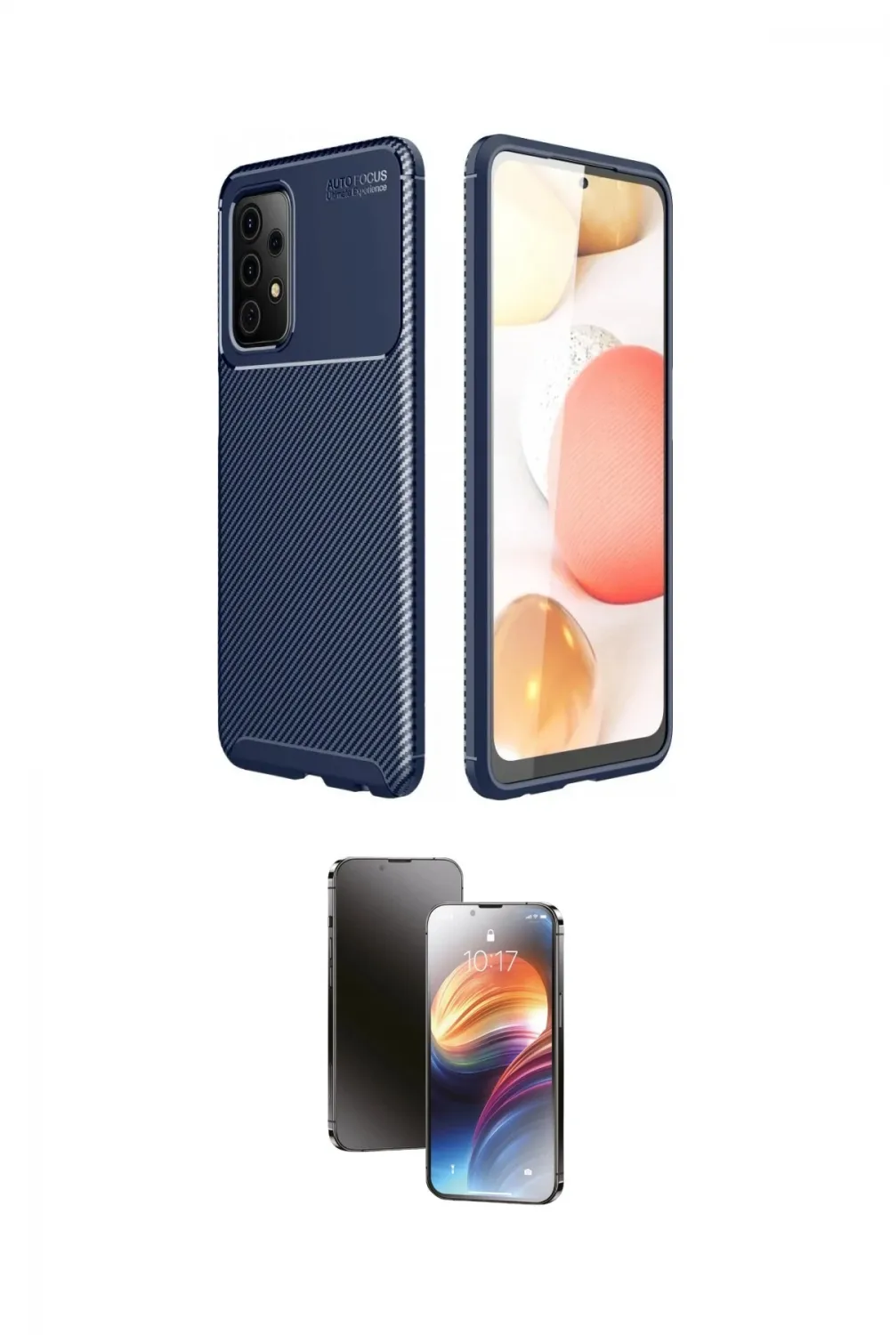 ieg™ Galaxy A72 Kılıf Eksen Form Prime - Siyah 3D Antistatik Mat Seramik Nano Ekran Koruyucu