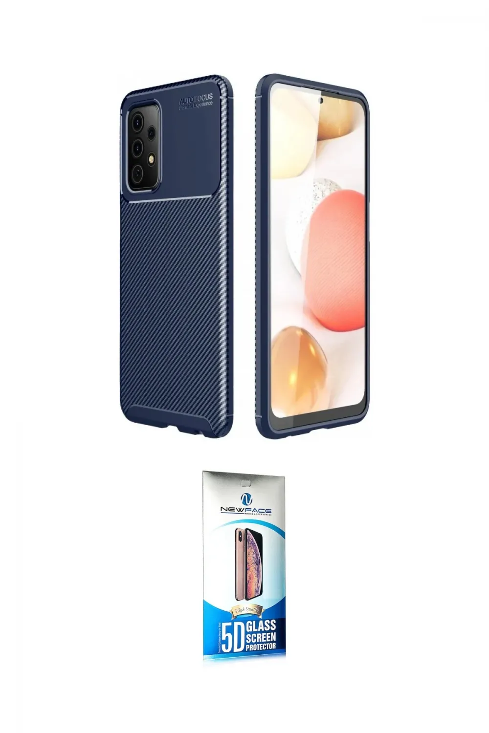ieg™ Galaxy A72 Kılıf Eksen Form Prime - Siyah 5D Eko Cam Ekran Koruyucu