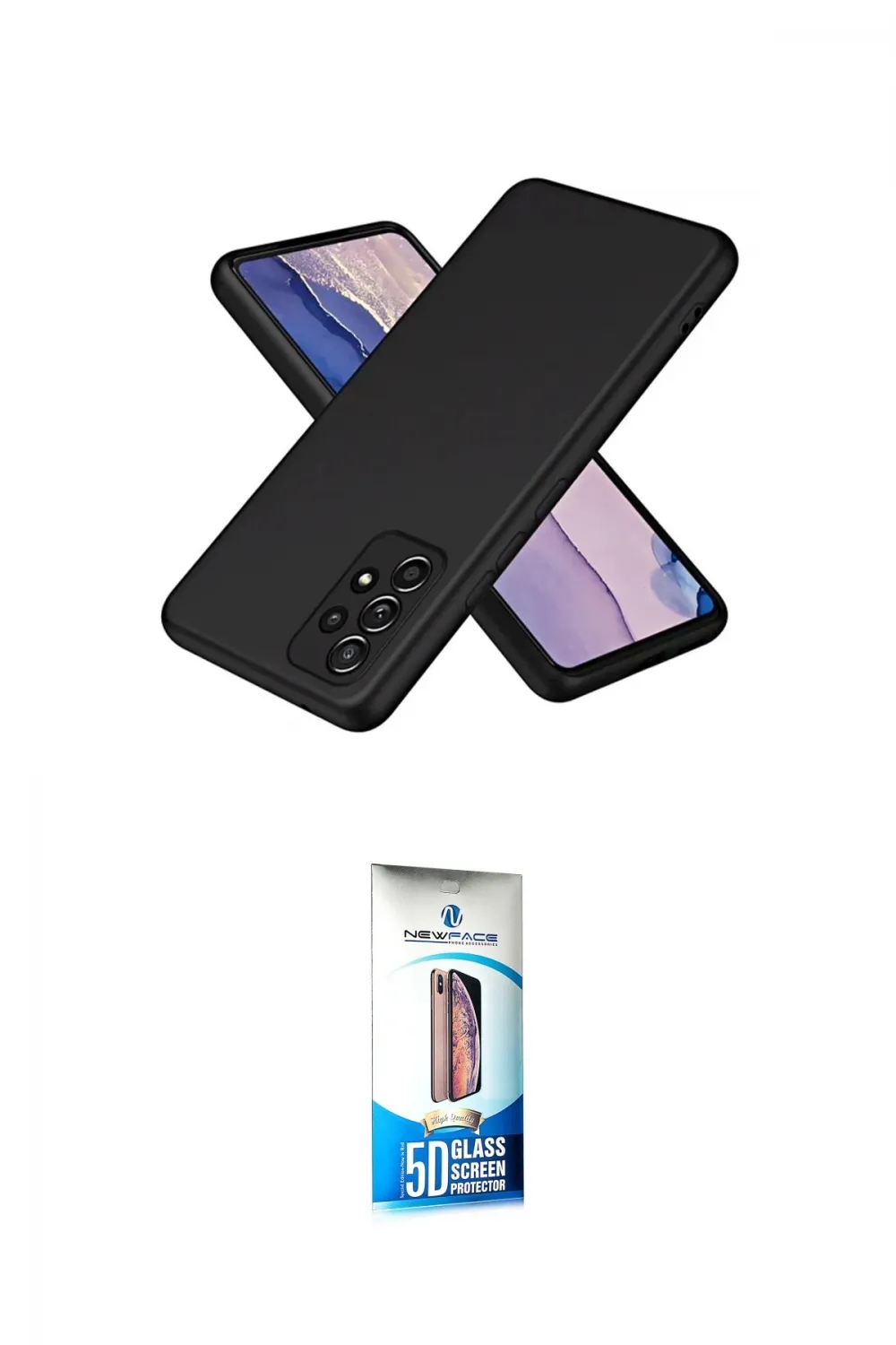 ieg™ Galaxy A72 Kılıf Kozmos Yansıma Özel Seri - Siyah 5D Eko Cam Ekran Koruyucu