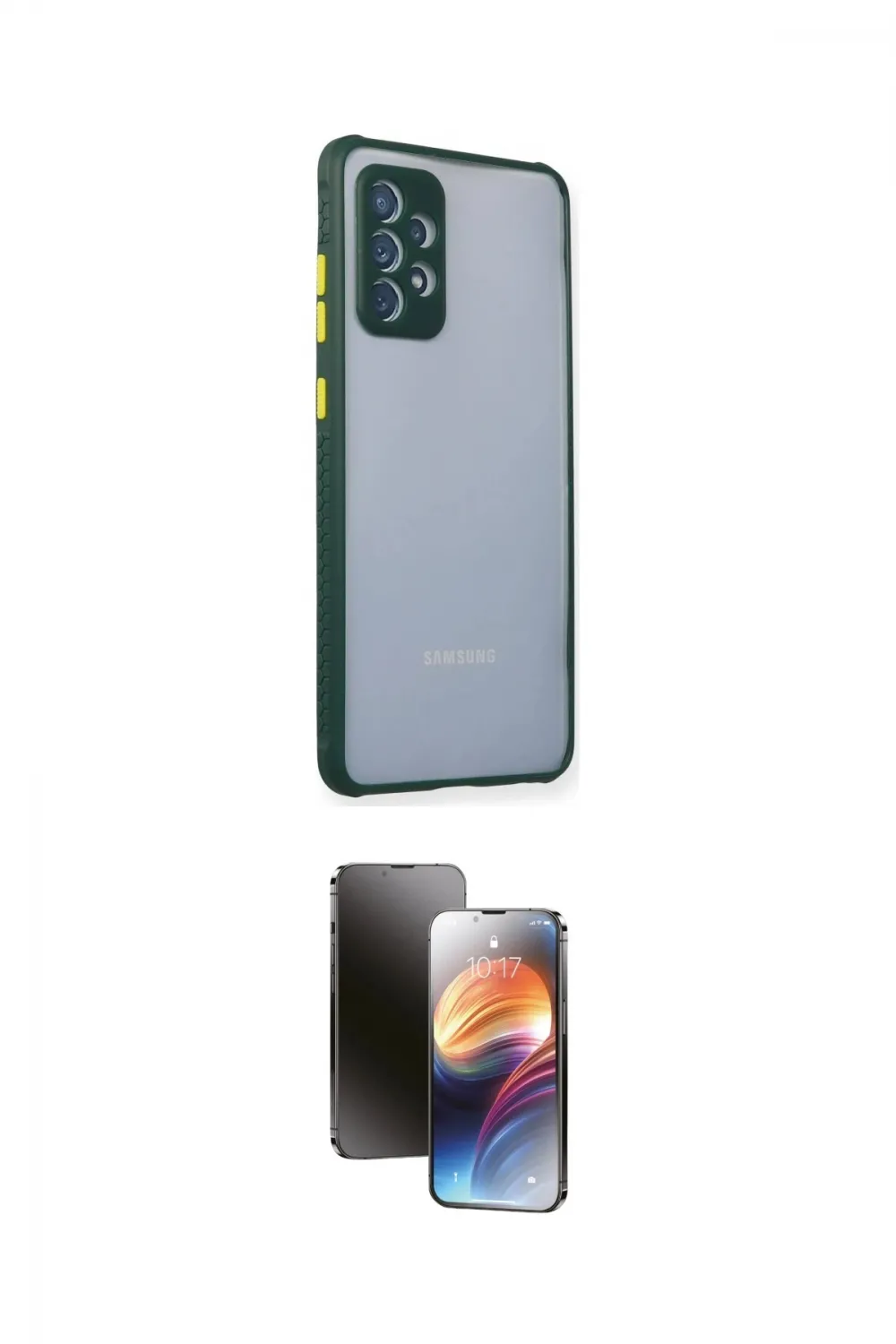 ieg™ Galaxy A72 Kılıf Nova Asil Özel Seri - Siyah 3D Antistatik Mat Seramik Nano Ekran Koruyucu