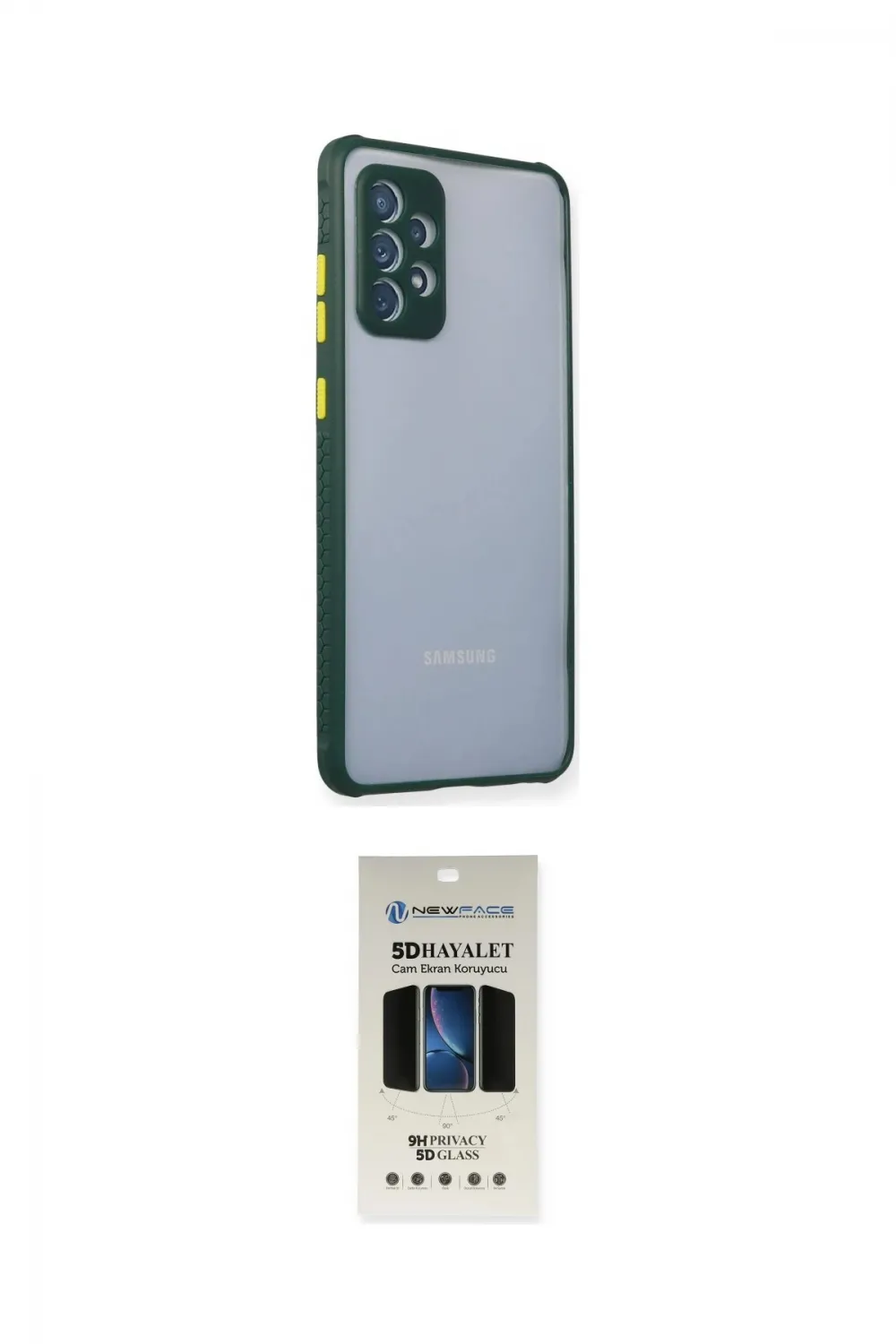 ieg™ Galaxy A72 Kılıf Nova Asil Özel Seri - Siyah 5D Hayalet Cam Ekran Koruyucu