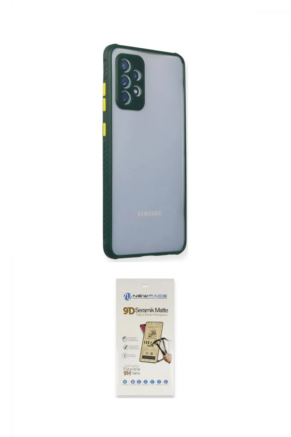 ieg™ Galaxy A72 Kılıf Nova Asil Özel Seri - Siyah Mat Seramik Nano Ekran Koruyucu