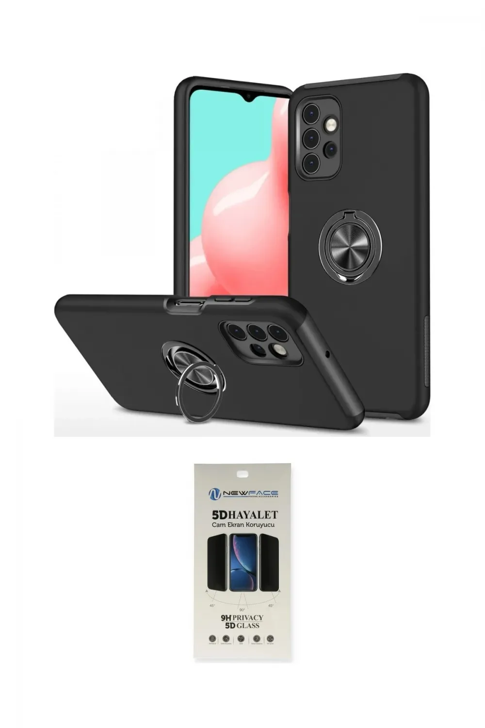ieg™ Galaxy A72 Kılıf Odak Form Prime - Siyah 5D Hayalet Cam Ekran Koruyucu