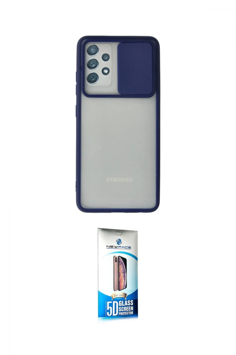 ieg™ Galaxy A72 Kılıf Vadi Çizgi - Siyah 5D Eko Cam Ekran Koruyucu