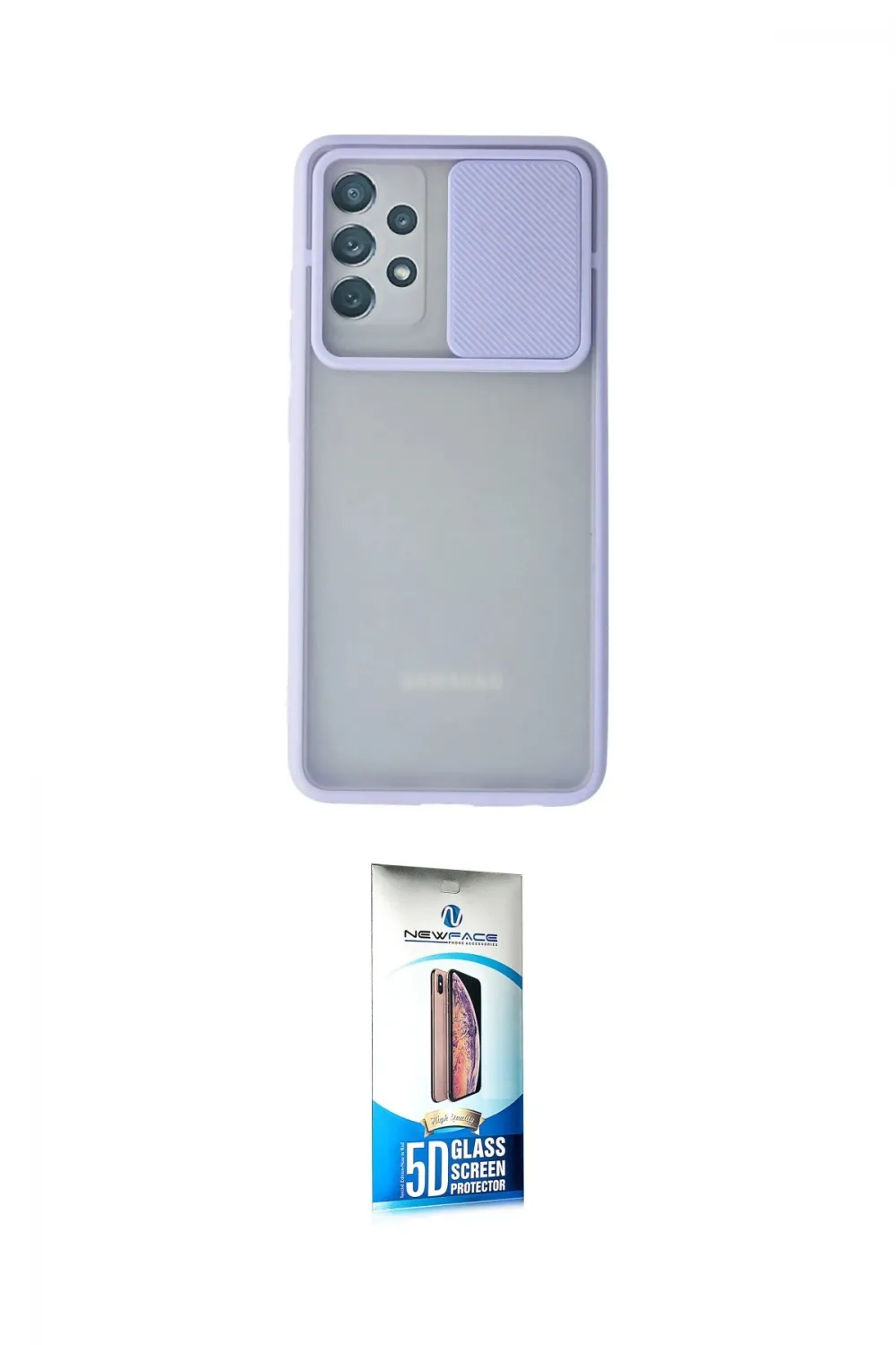 ieg™ Galaxy A72 Kılıf Vadi Çizgi - Siyah 5D Eko Cam Ekran Koruyucu