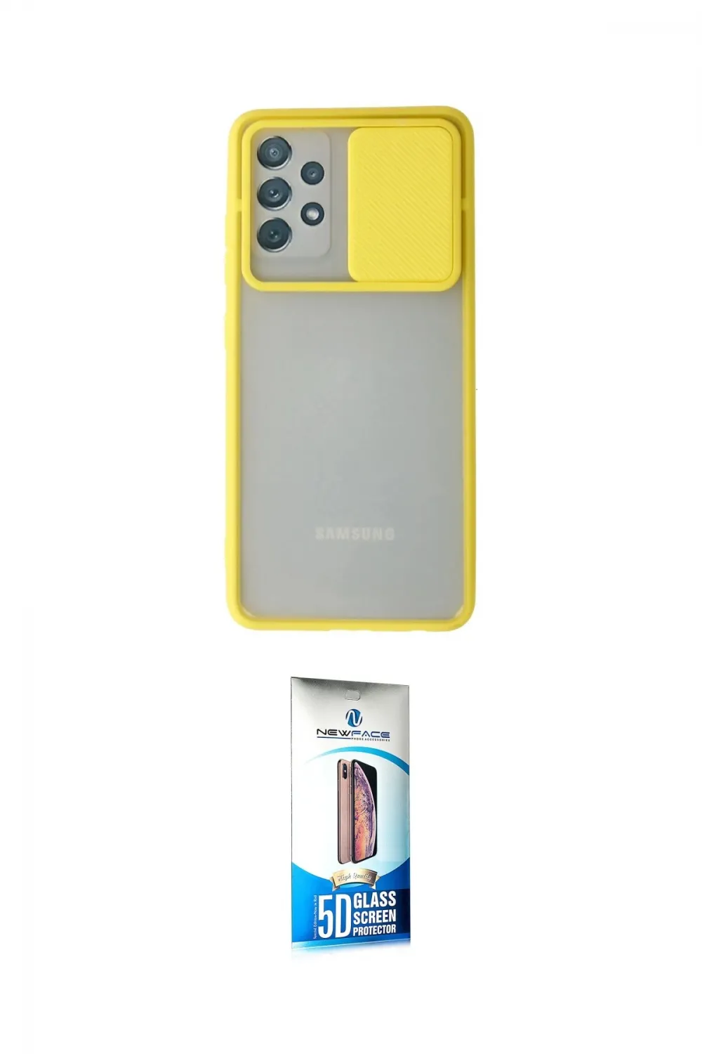 ieg™ Galaxy A72 Kılıf Vadi Çizgi - Siyah 5D Eko Cam Ekran Koruyucu