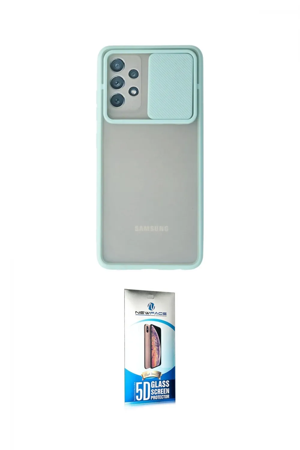 ieg™ Galaxy A72 Kılıf Vadi Çizgi - Siyah 5D Eko Cam Ekran Koruyucu