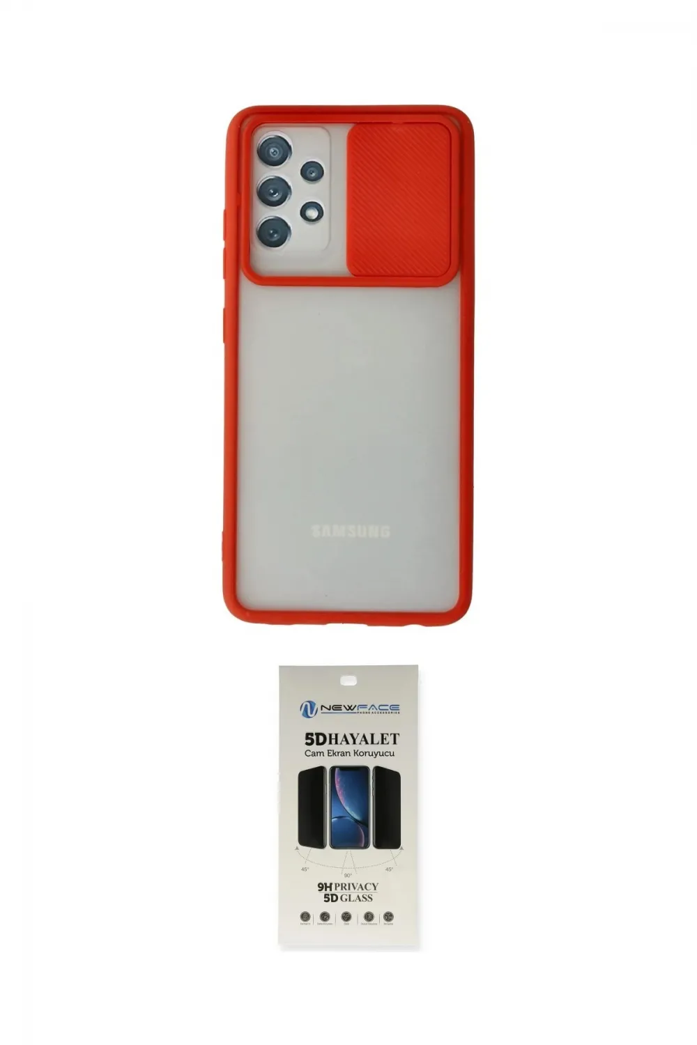 ieg™ Galaxy A72 Kılıf Vadi Çizgi - Siyah 5D Hayalet Cam Ekran Koruyucu