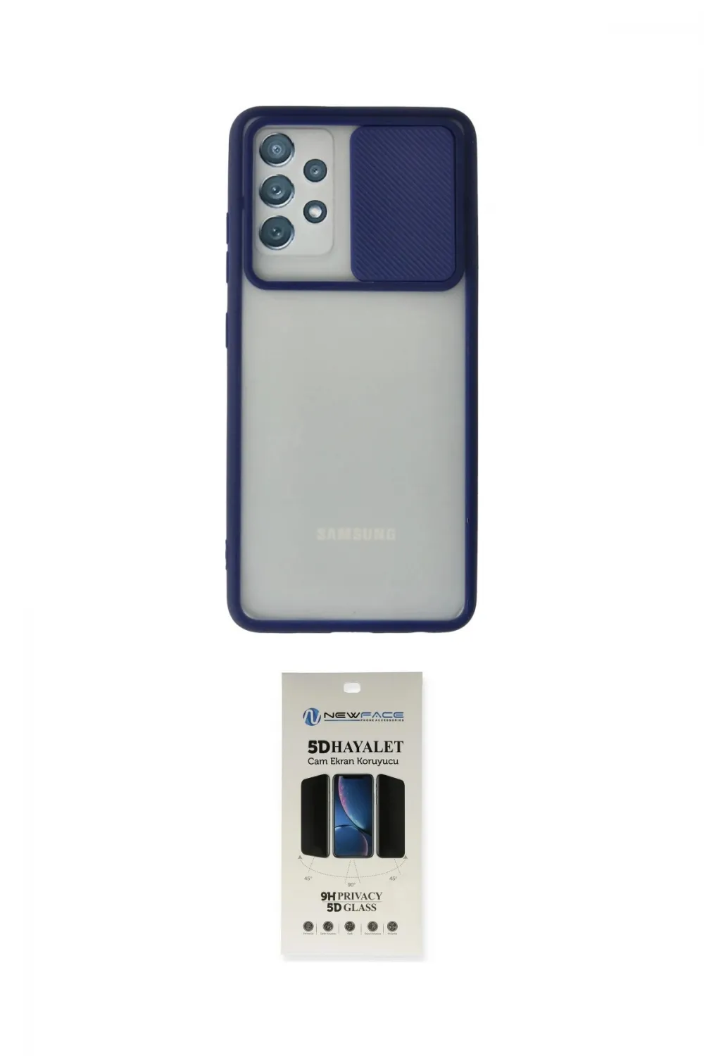 ieg™ Galaxy A72 Kılıf Vadi Çizgi - Siyah 5D Hayalet Cam Ekran Koruyucu
