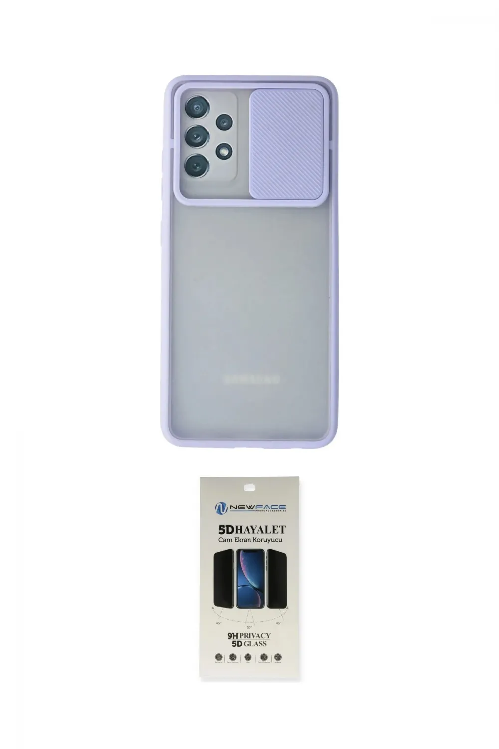 ieg™ Galaxy A72 Kılıf Vadi Çizgi - Siyah 5D Hayalet Cam Ekran Koruyucu