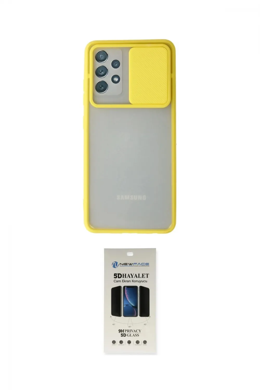 ieg™ Galaxy A72 Kılıf Vadi Çizgi - Siyah 5D Hayalet Cam Ekran Koruyucu