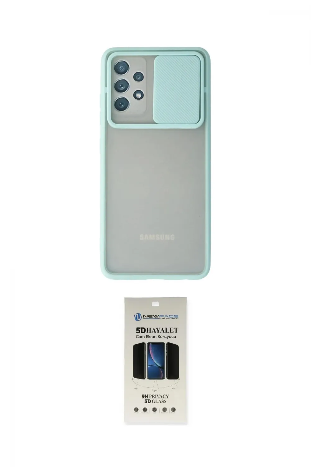 ieg™ Galaxy A72 Kılıf Vadi Çizgi - Siyah 5D Hayalet Cam Ekran Koruyucu