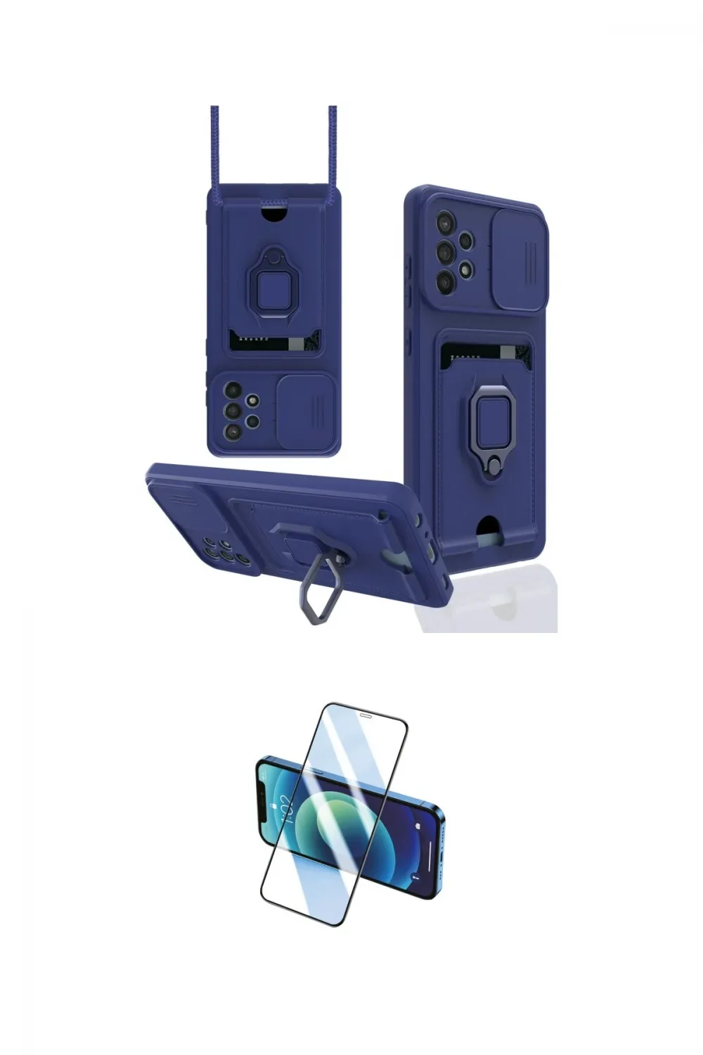 ieg™ Galaxy A72 Kılıf Vadi Form Prime - Siyah 3D Antistatik Cam Ekran Koruyucu