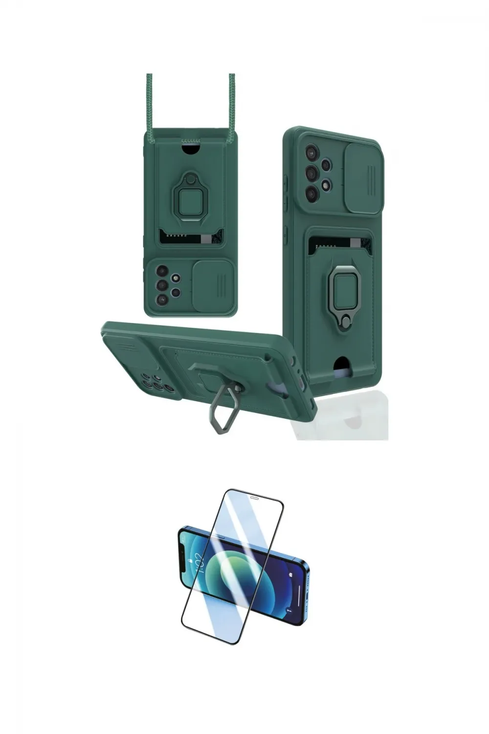 ieg™ Galaxy A72 Kılıf Vadi Form Prime - Siyah 3D Antistatik Cam Ekran Koruyucu