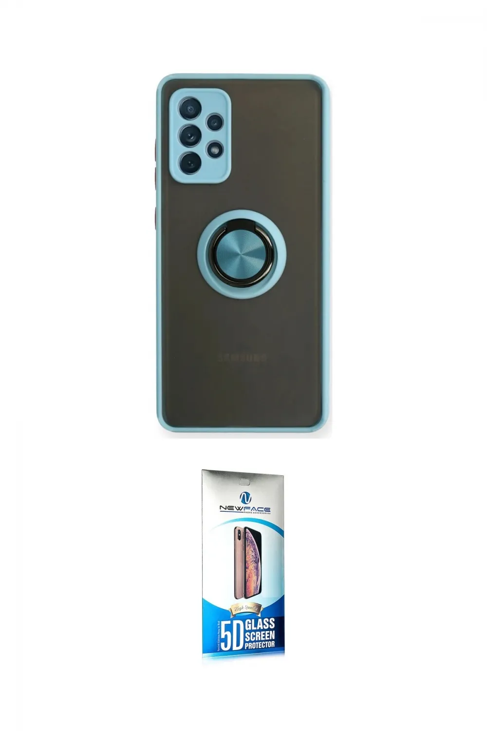 ieg™ Galaxy A72 Kılıf Yörünge Çizgi - Siyah 5D Eko Cam Ekran Koruyucu