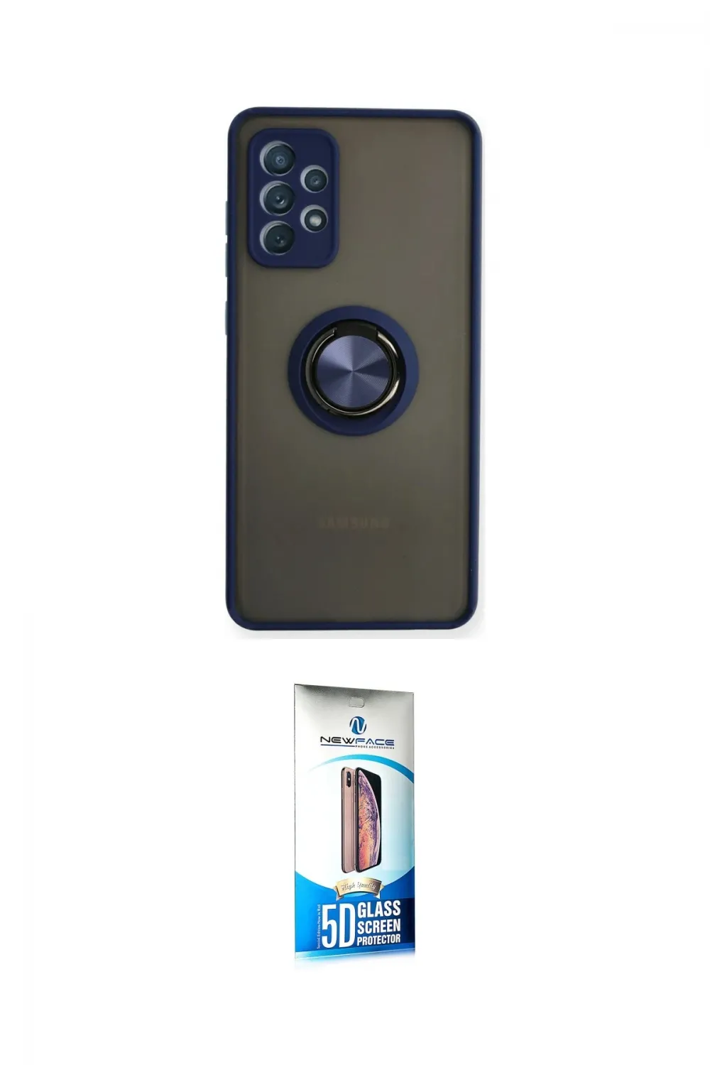 ieg™ Galaxy A72 Kılıf Yörünge Çizgi - Siyah 5D Eko Cam Ekran Koruyucu