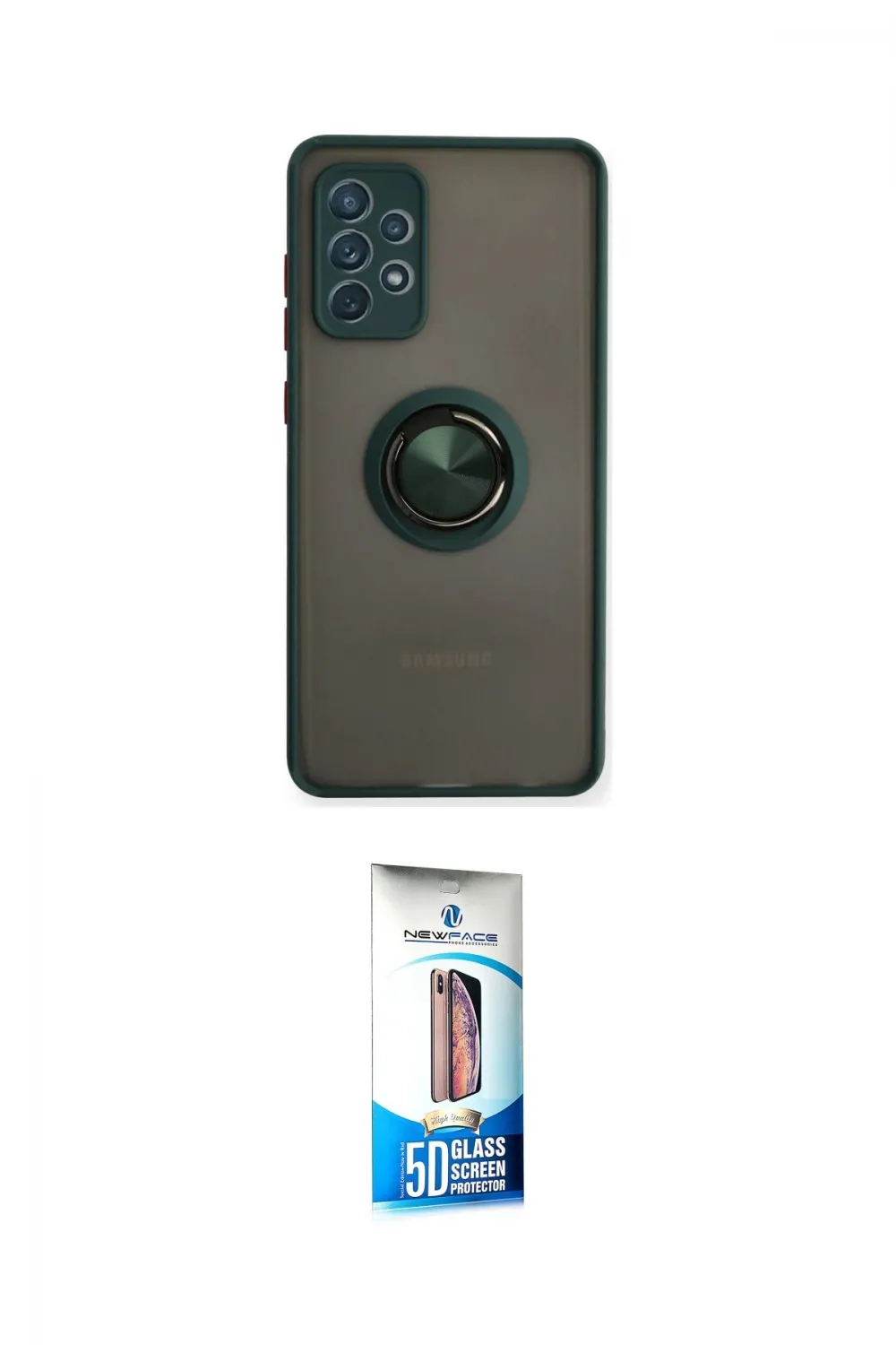 ieg™ Galaxy A72 Kılıf Yörünge Çizgi - Siyah 5D Eko Cam Ekran Koruyucu