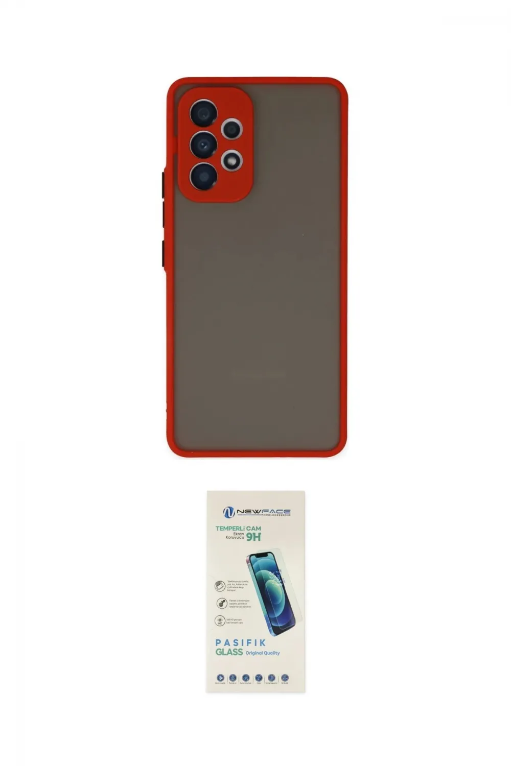 ieg™ Galaxy A73 5G Kılıf Ahenk Çizgi Serisi - Şeffaf Pasifik Cam Ekran Koruyucu