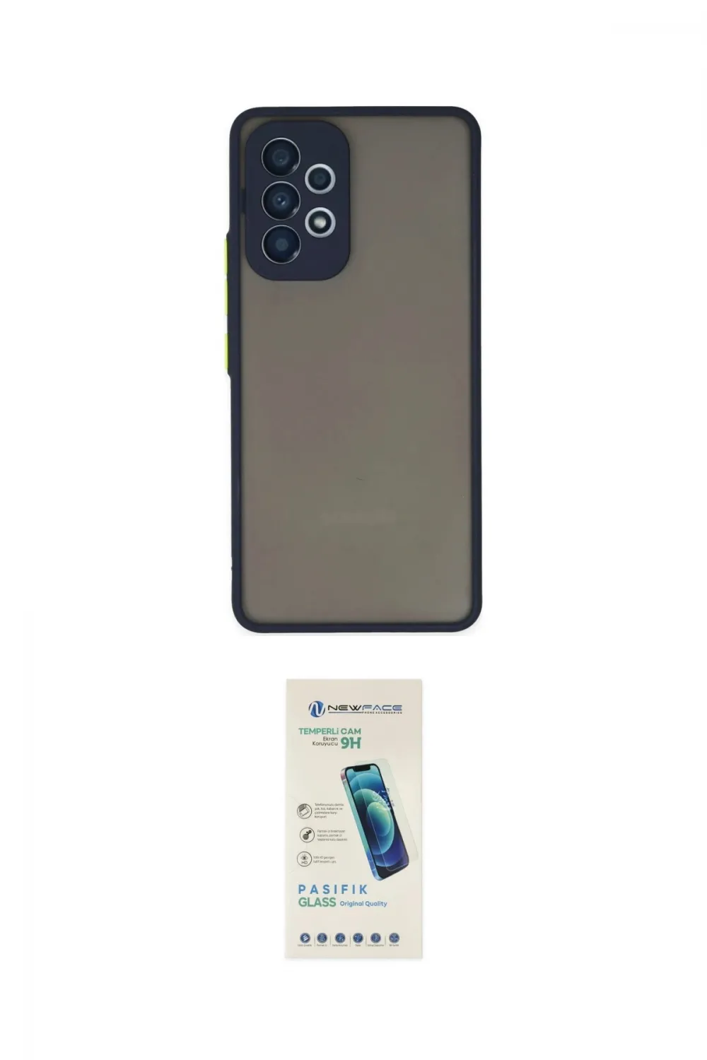 ieg™ Galaxy A73 5G Kılıf Ahenk Çizgi Serisi - Şeffaf Pasifik Cam Ekran Koruyucu