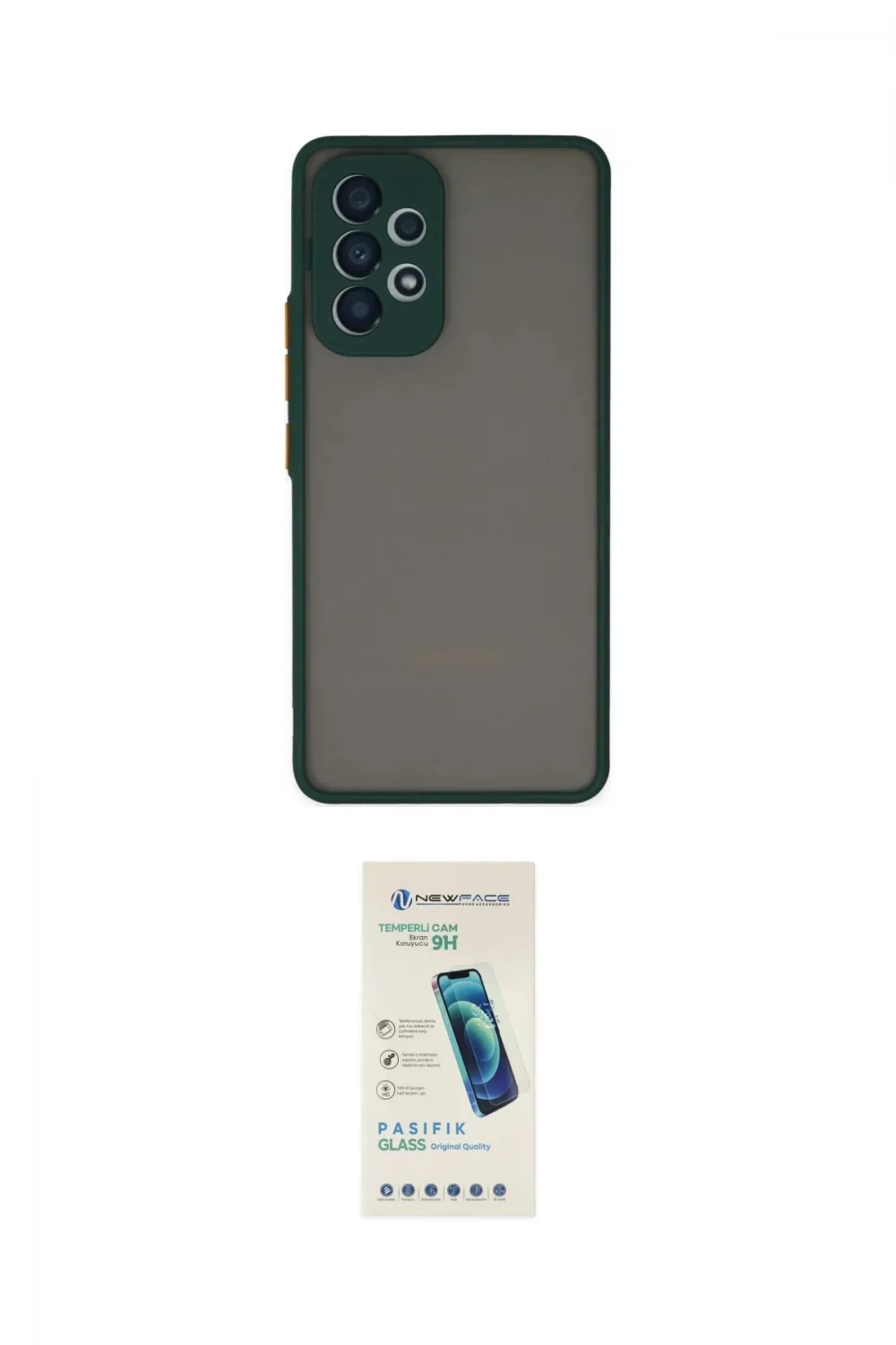 ieg™ Galaxy A73 5G Kılıf Ahenk Çizgi Serisi - Şeffaf Pasifik Cam Ekran Koruyucu