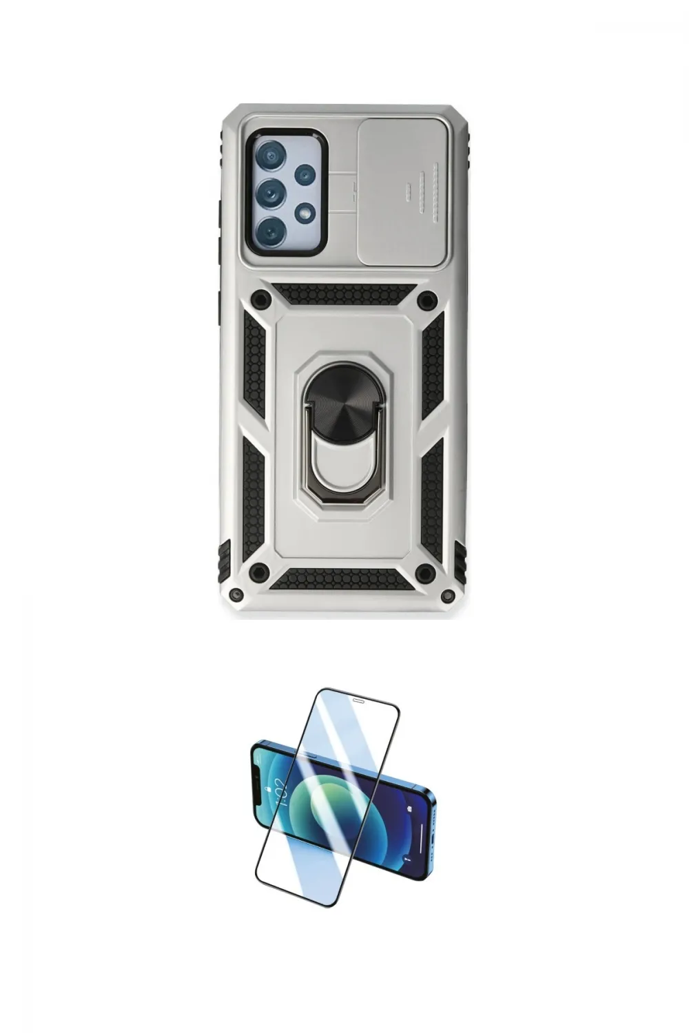 ieg™ Galaxy A73 5G Kılıf Ahenk Klasik - Siyah 3D Antistatik Cam Ekran Koruyucu
