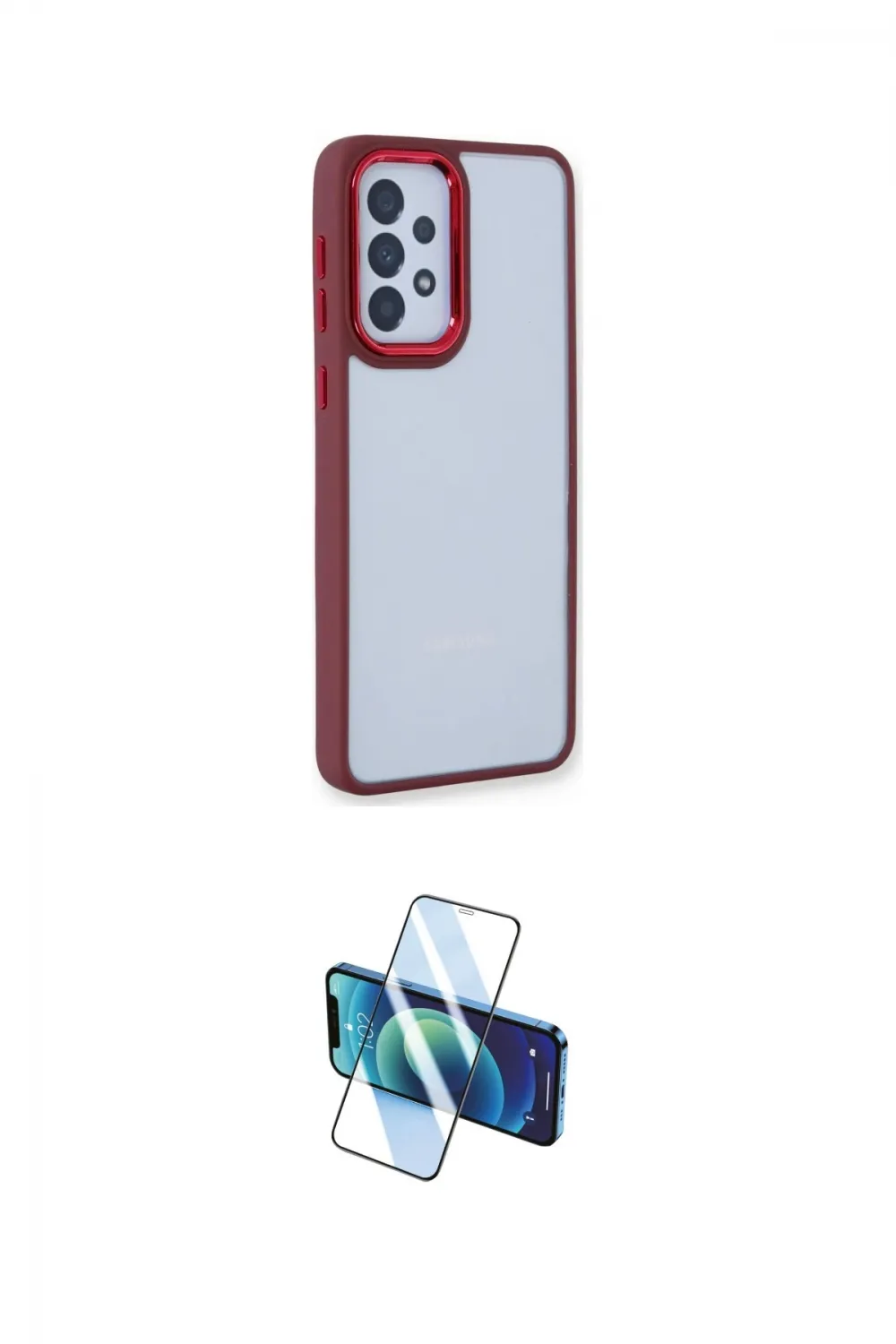 ieg™ Galaxy A73 5G Kılıf Eksen Doku Prime - Siyah 3D Antistatik Cam Ekran Koruyucu